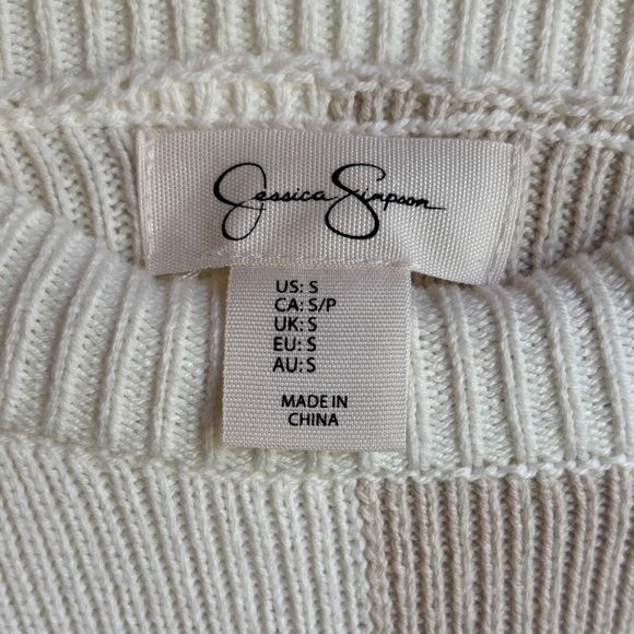 Jessica Simpson Ivory Ribbed Knit Pullover - Picture 2 of 2